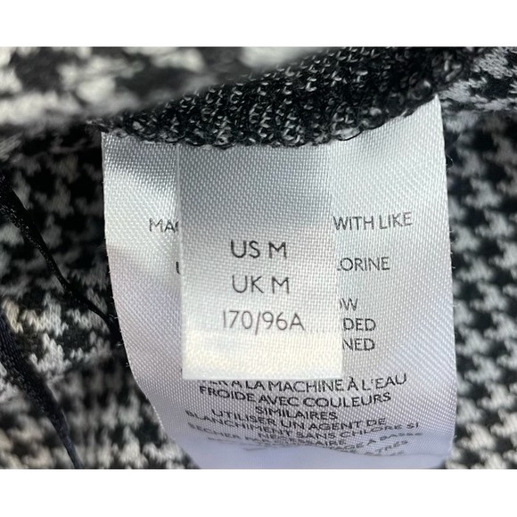 Free People Wide Leg Palazzo Pants Black White Check Gaucho M - Picture 7 of 9